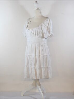Trixxi Women's White Juniors' Tiered Fit & Flare Lined Dress NWT